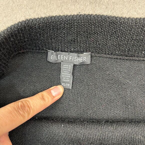 Eileen Fisher Merino Wool Knit Skirt XS Side Slits Soft Striped Gray - Picture 3 of 8